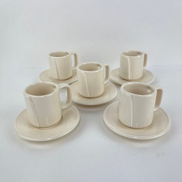 Vintage Claudia Shwide Espresso Cappachino Cup and Saucer 3.75 oz Set of 5 - Picture 1 of 6
